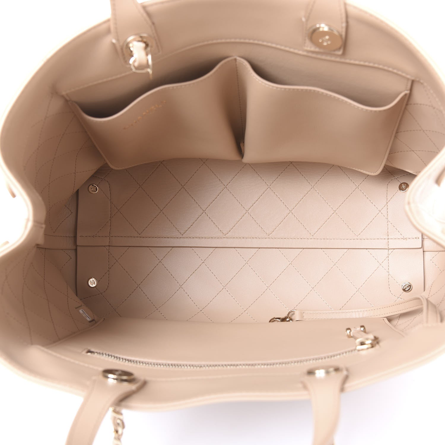 Chanel Calfskin Large Serial Shopper Tote Beige 4 of 11