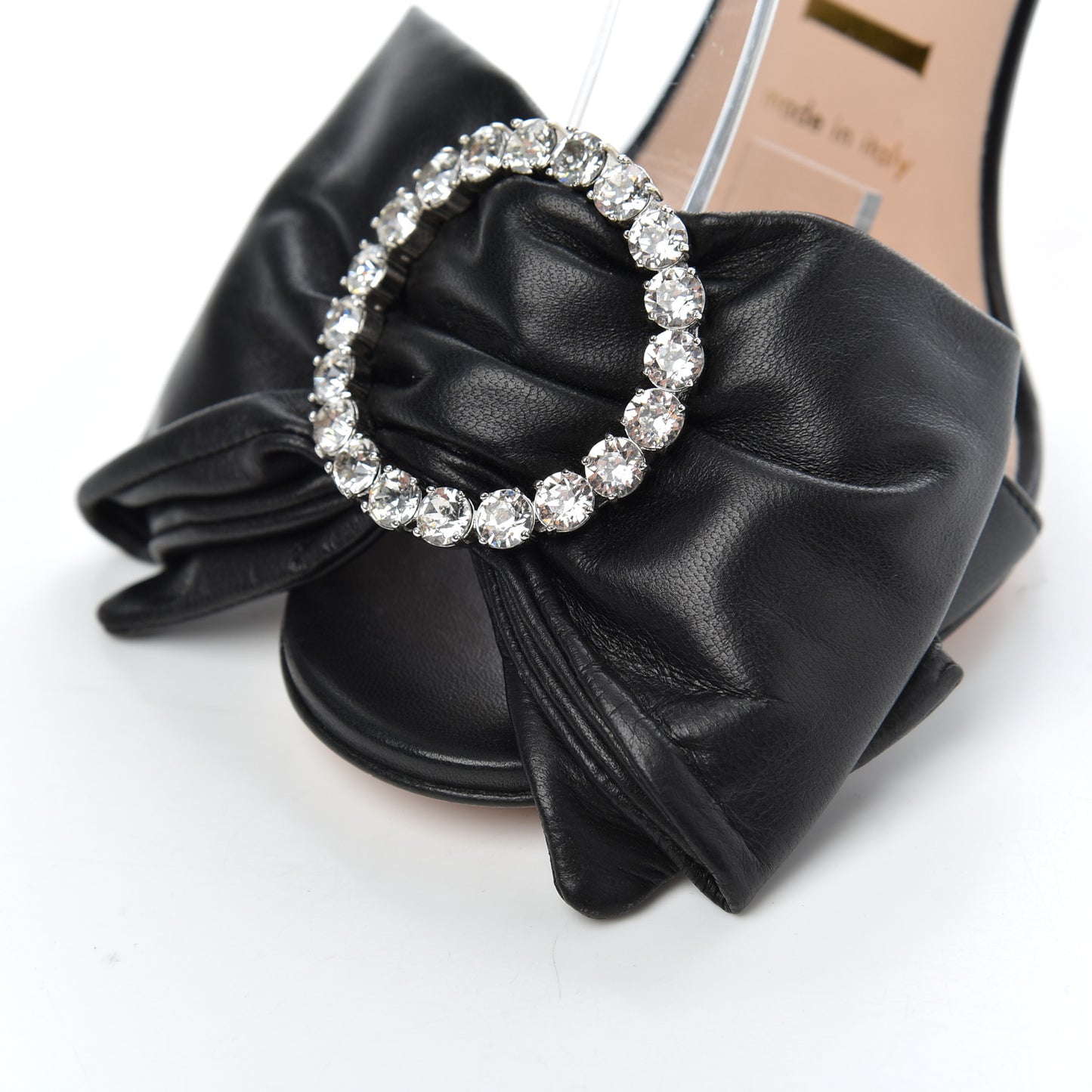 Nappa Ilse Pleated Bow Sandals 35.5 Black