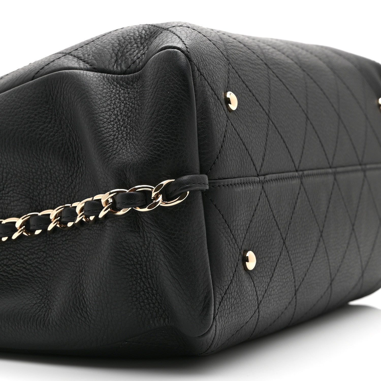 Chanel Bullskin Stitched Medium Shopping Bag Black 9 of 10