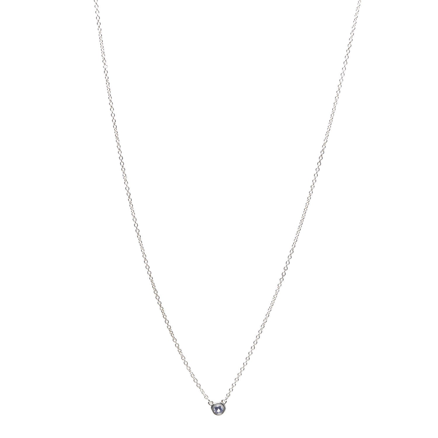 Tiffany Sterling Silver Tanzanite .07ct Elsa Peretti Color By The Yard Necklace 1 of 7