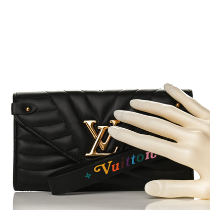 Louis Vuitton Calfskin New Wave Long Wallet Black 3 of 11
