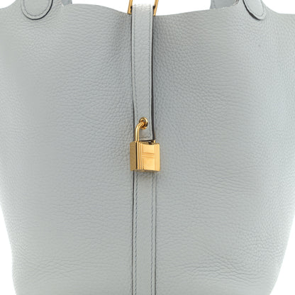 Hermes Taurillon Clemence Picotin Lock 22 MM Bleu Pale 7 of 7