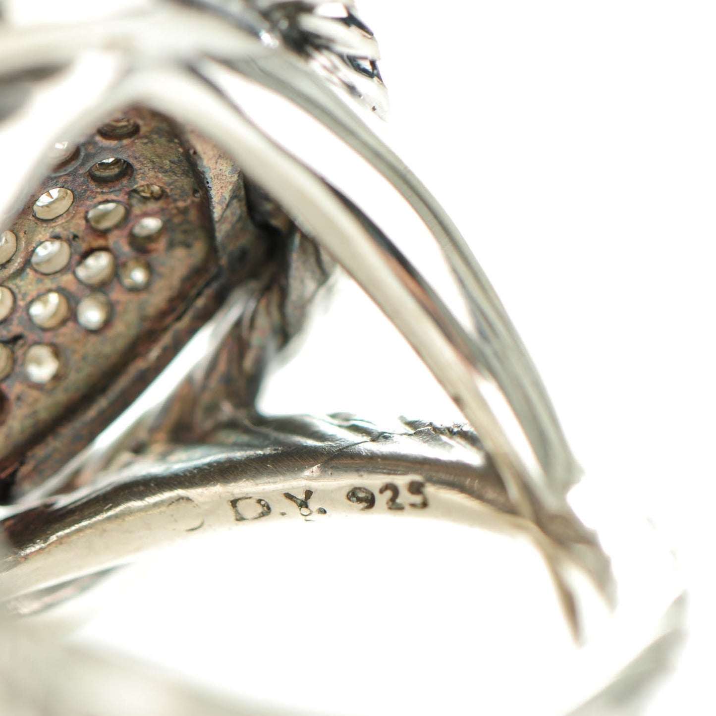 Sterling Silver Pave Diamond 14mm Infinity Ring 53 6.5