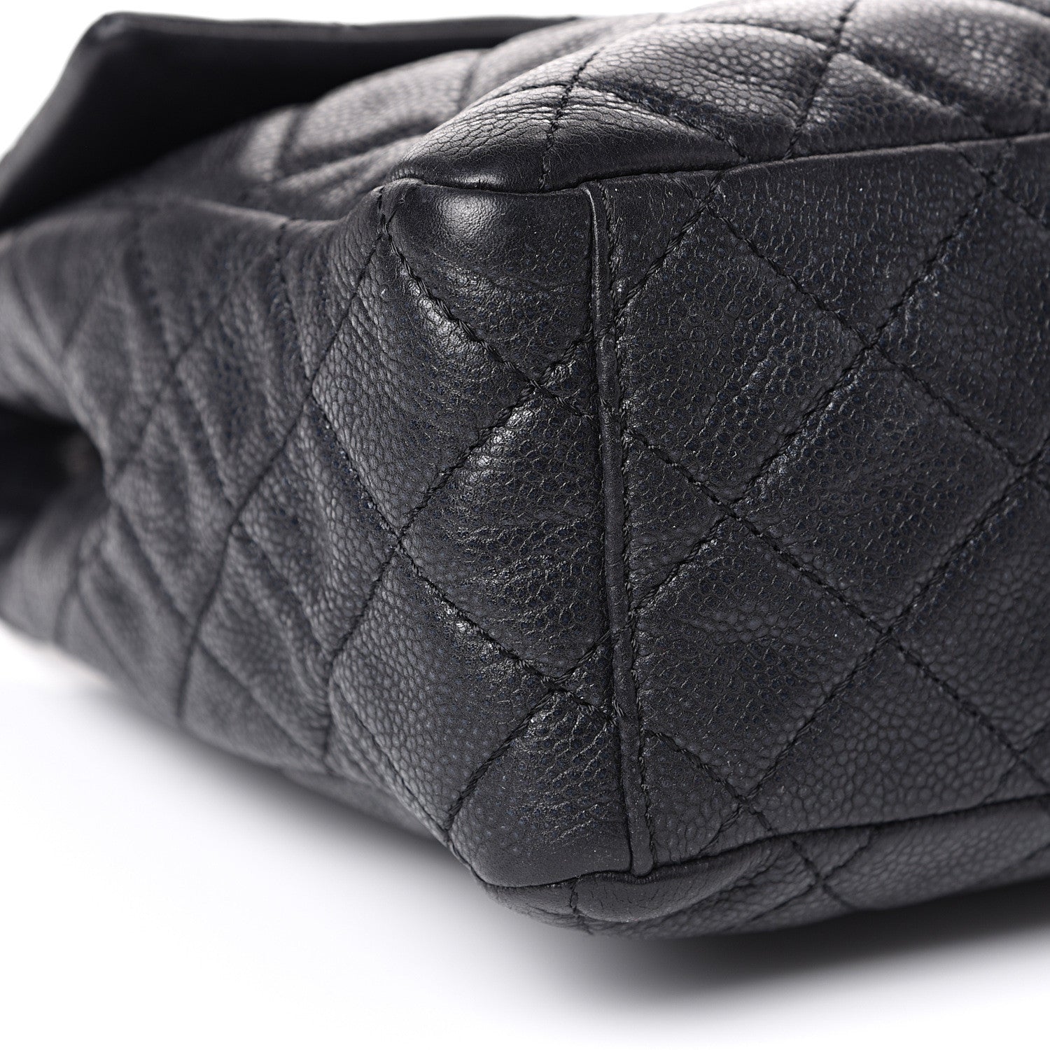 Chanel Washed Caviar Quilted Maxi Single Flap Black 8 of 12