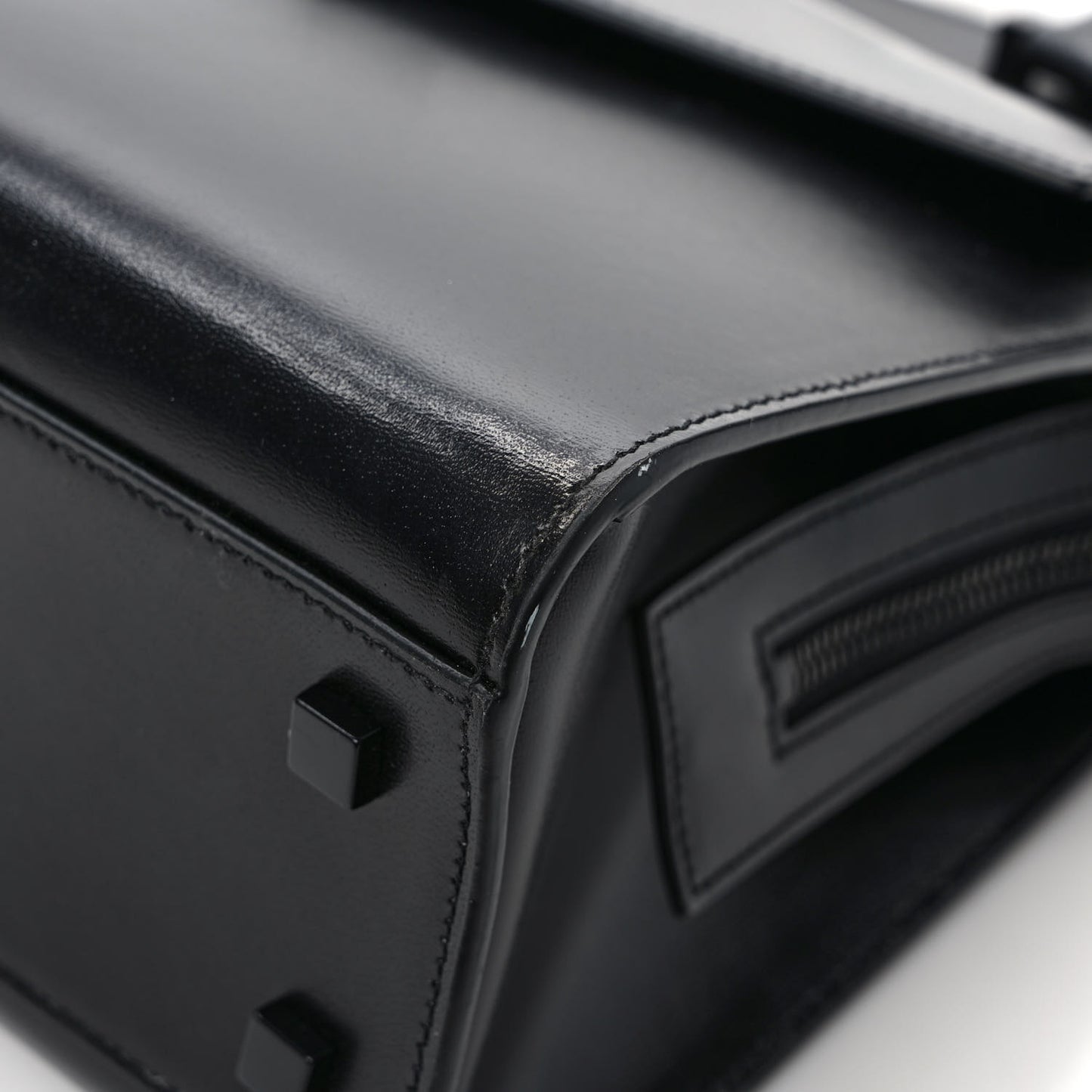 Shiny Calfskin Small Uptown Tote Black