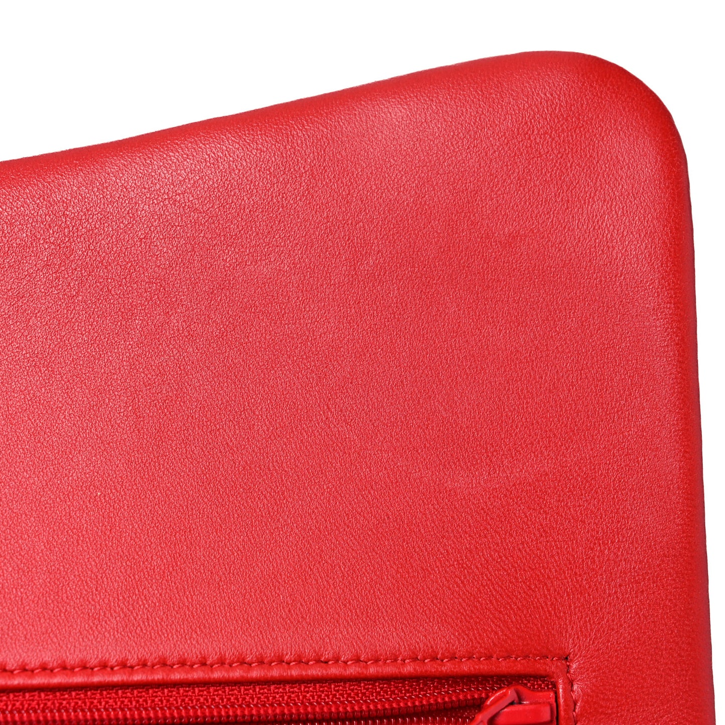 Lambskin Quilted Jumbo Double Flap Red