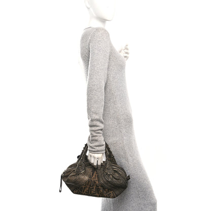 Fendi Zucca Goatskin Spy Bowler Tobacco Bronzo 3 of 23