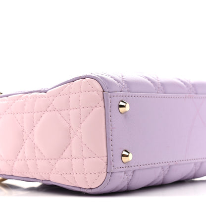 Christian Dior Lambskin Cannage Mini Bi-Color Lady Dior Purple Pink 9 of 15