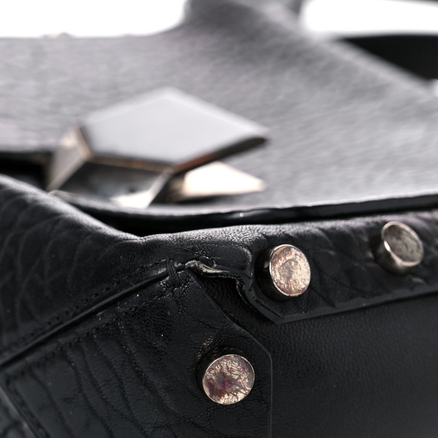 Grainy Calfskin Lockett Shoulder Bag Black