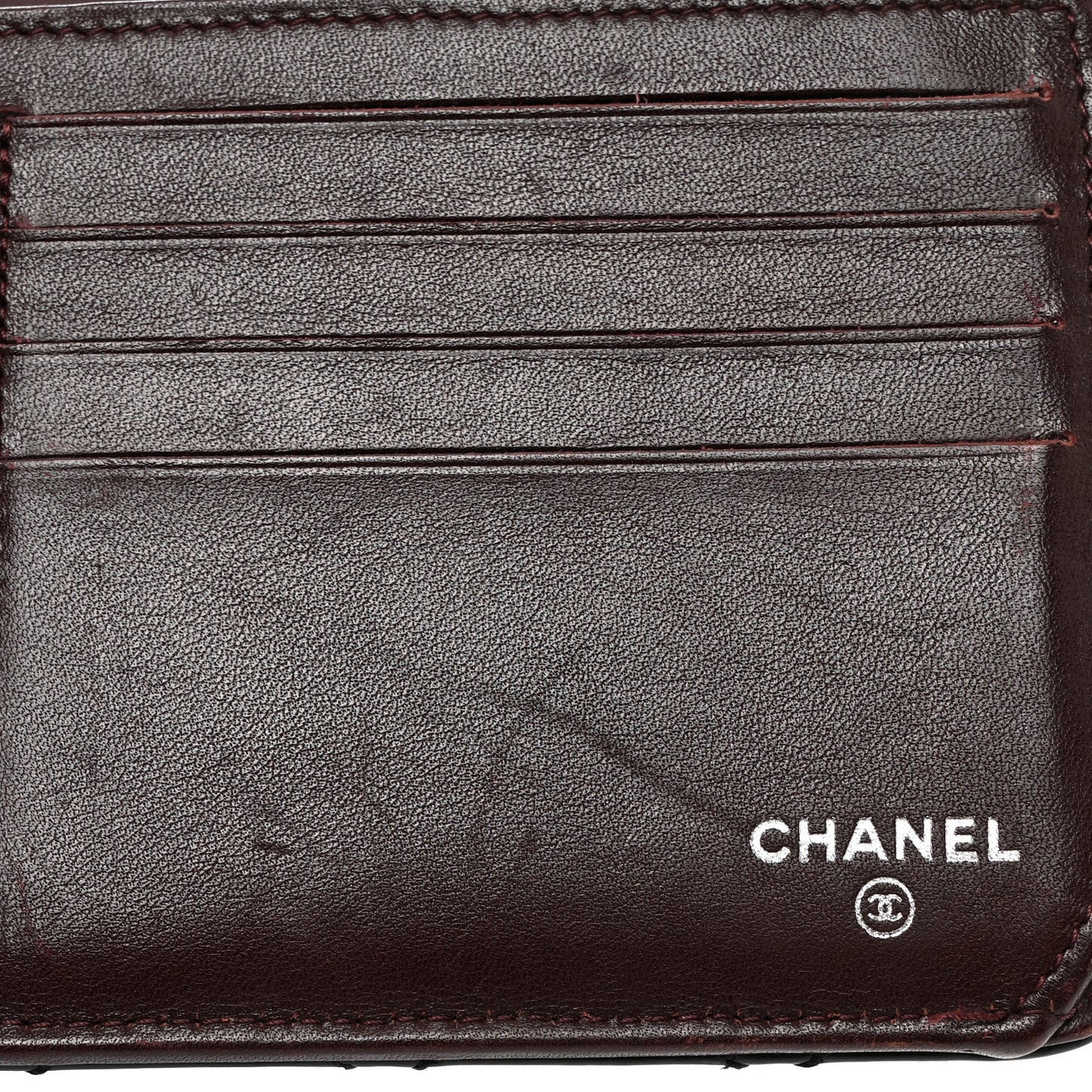 Lambskin Stitched Mademoiselle French Wallet Black
