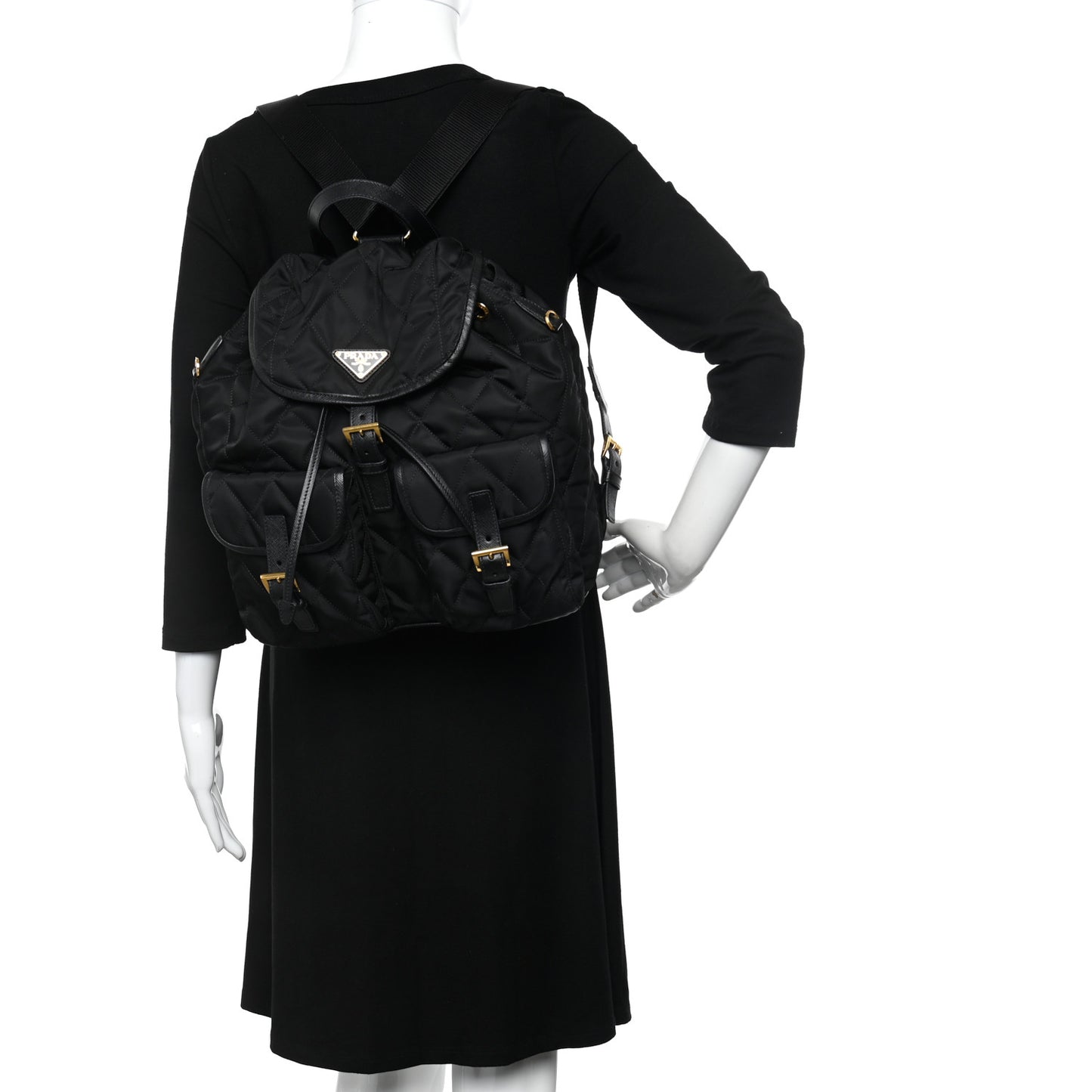 Tessuto Saffiano Impuntu Backpack Black