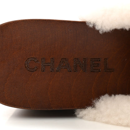 Chanel Crackled Sheepskin CC Mules 39 Black 5 of 10