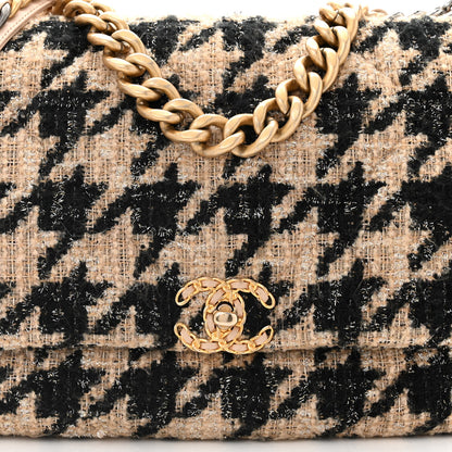 Chanel Tweed Maxi Chanel 19 Flap Beige Black 8 of 10