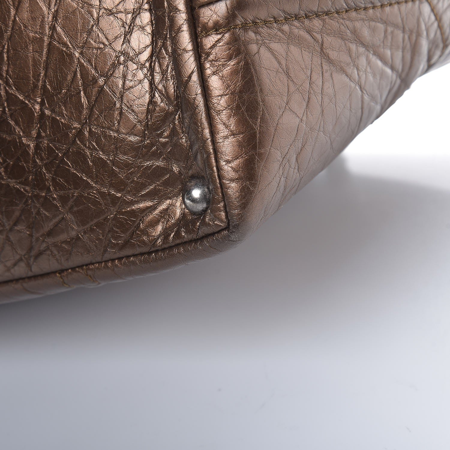 Chanel Metallic Aged Calfskin Small Shopping In Moscow Tote Bronze 11 of 11