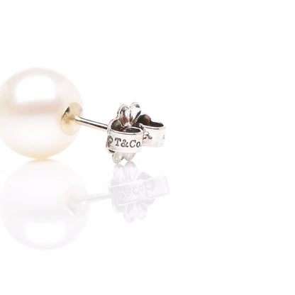 Tiffany Sterling Silver Freshwater Pearl 8-9mm Ziegfeld Earrings 4 of 5