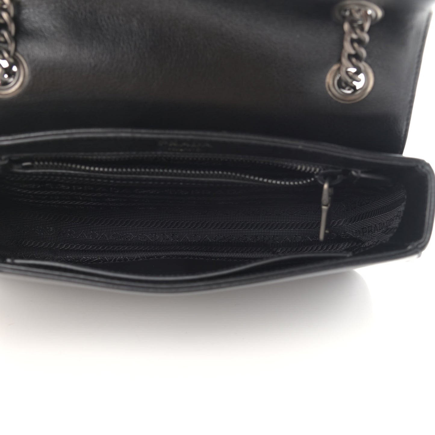 Glace Calfskin Studded Crossbody Black