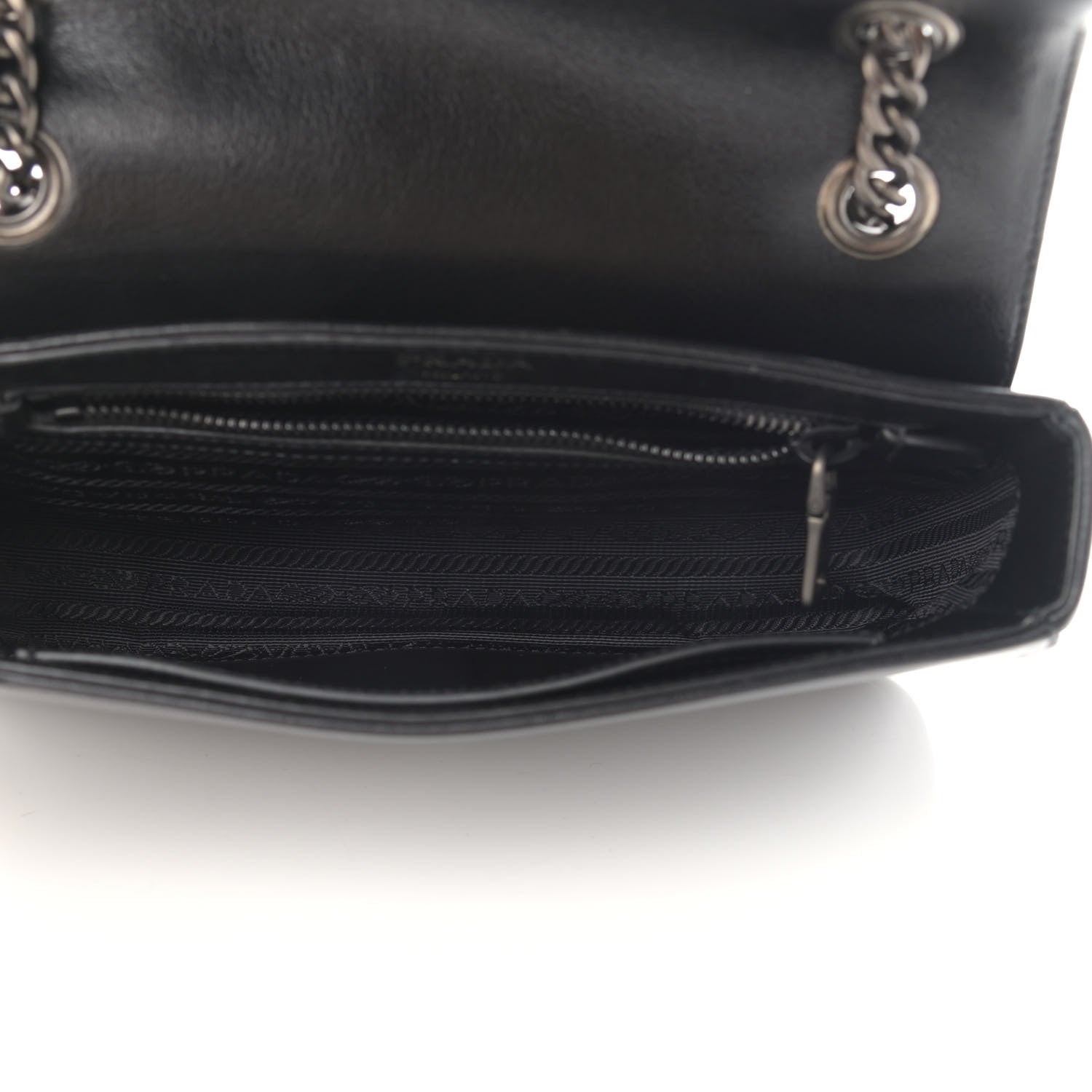 Prada Glace Calfskin Studded Crossbody Black 5 of 9