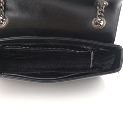 Prada Glace Calfskin Studded Crossbody Black 5 of 9