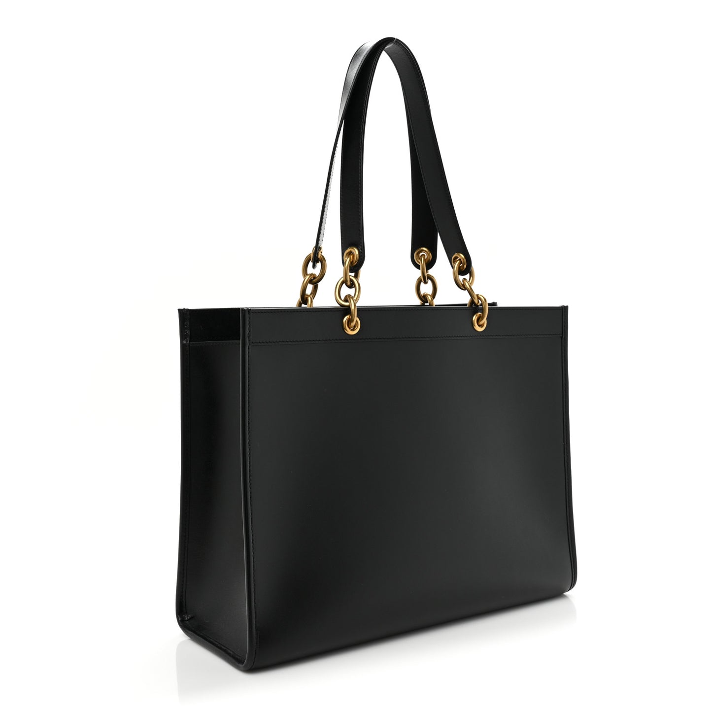 Smooth Calfskin Maillon Cabas Tote Black