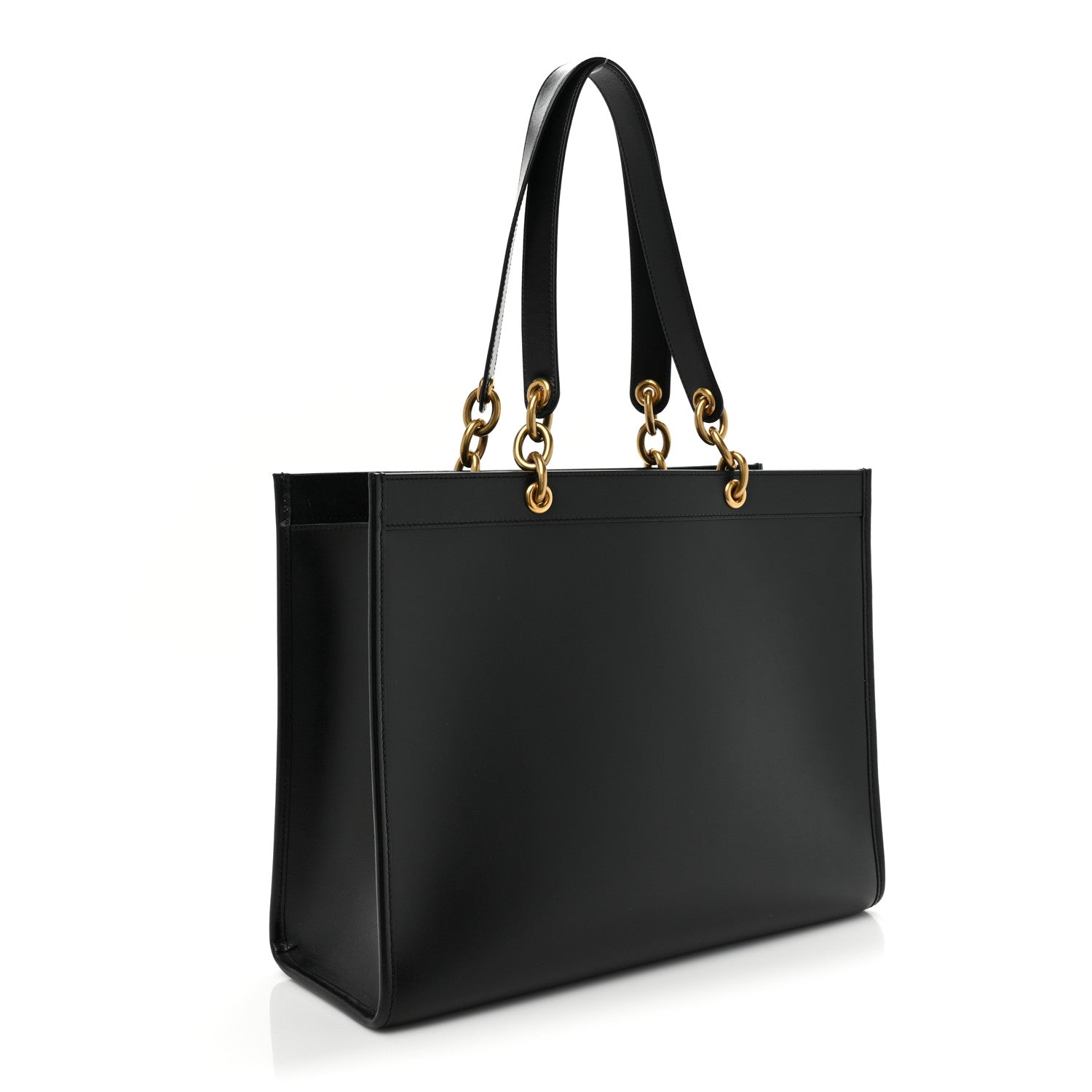 Saint Laurent Smooth Calfskin Maillon Cabas Tote Black 3 of 15