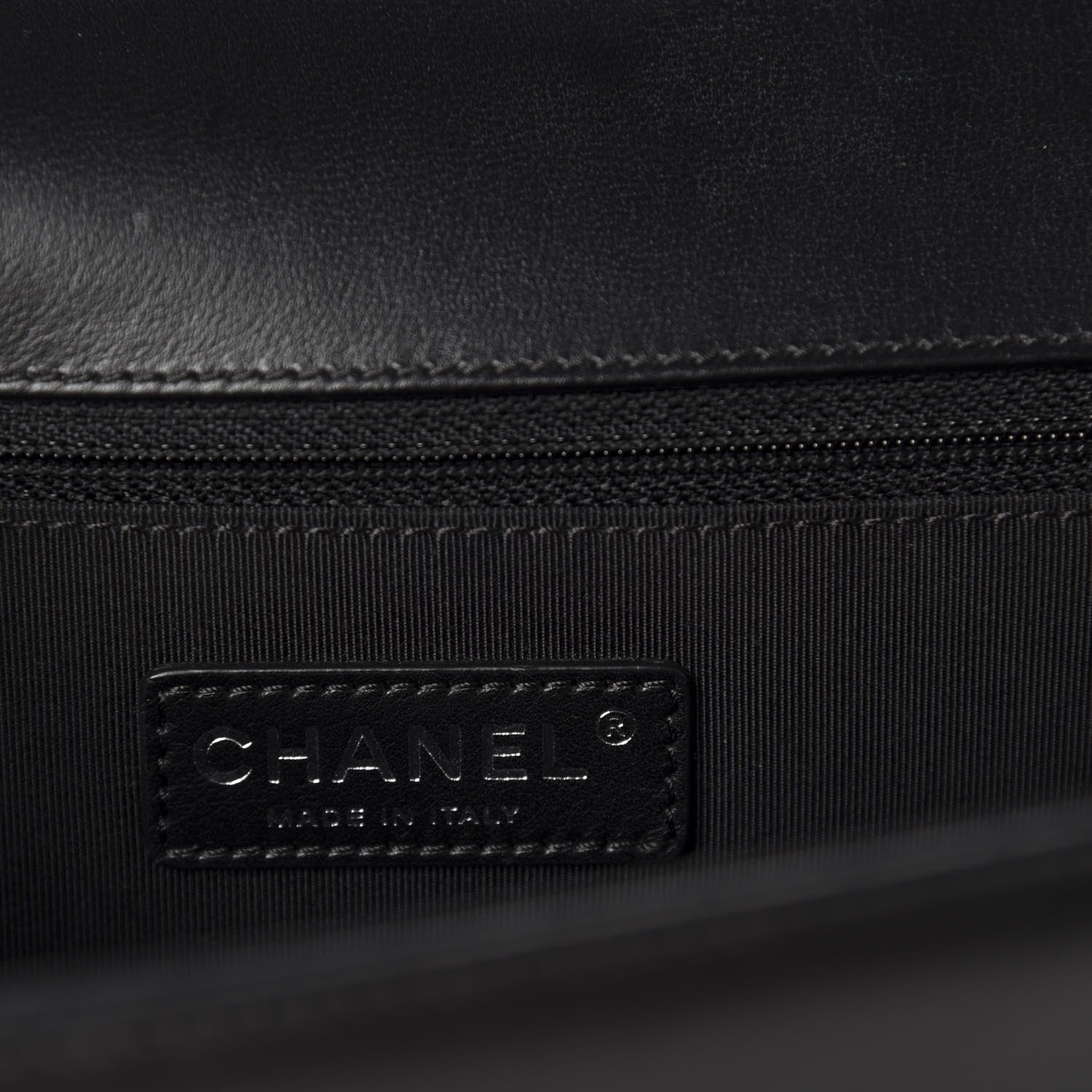 Chanel Calfskin Chevron Quilted Medium Boy Flap Black 12 of 15