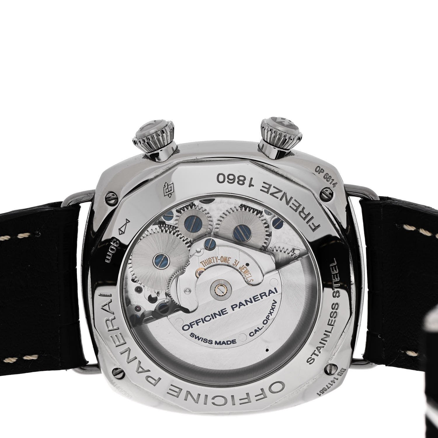 Panerai Stainless Steel Alligator 42mm Radiomir GMT Automatic Watch Black PAM00355 4 of 5