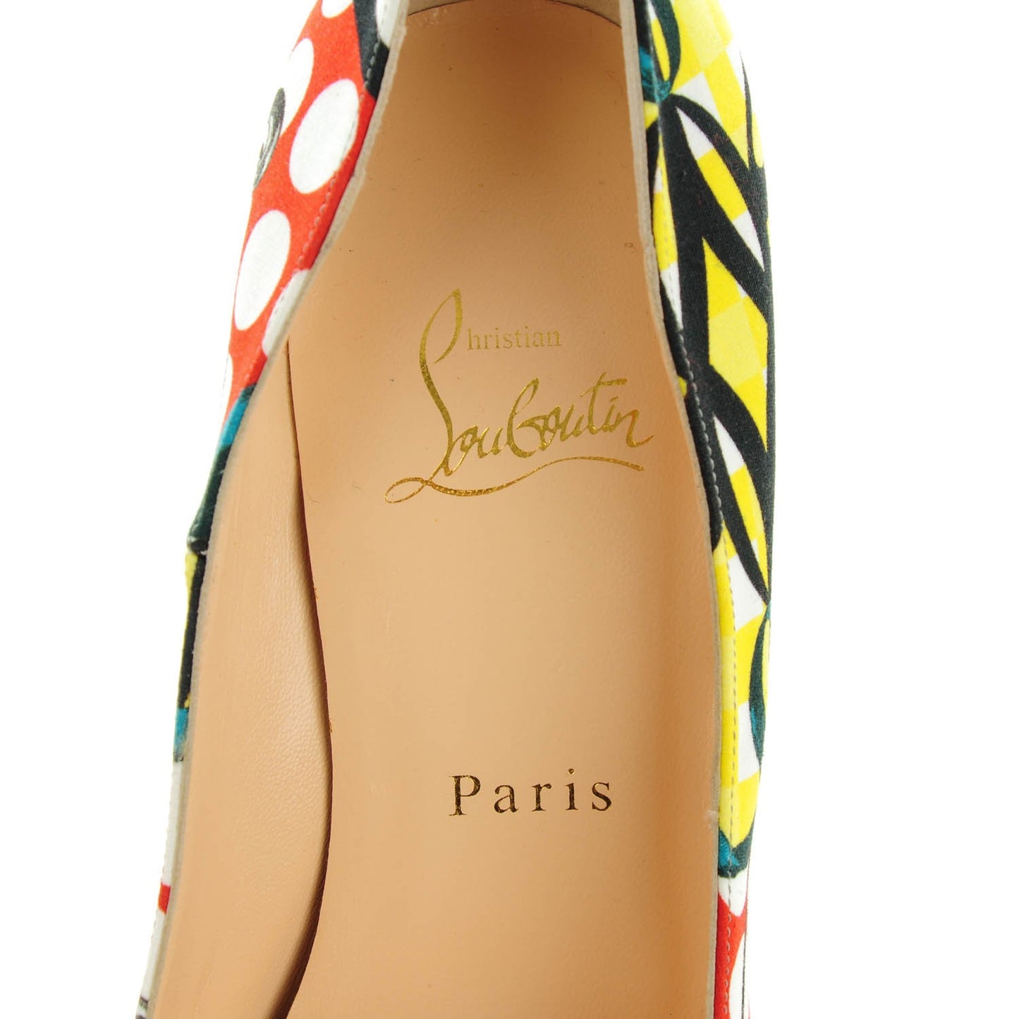 Fabric Loubi Print Daffodile 160 Pumps 38.5 Multicolor