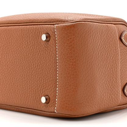 Hermes Taurillon Clemence Mini Lindy 20 Gold 8 of 9