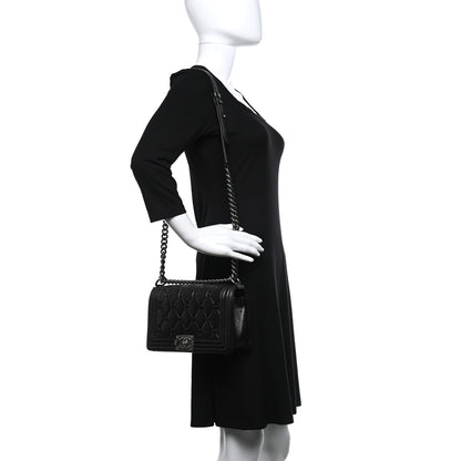 Chanel Goatskin Chesterfield Quilted Medium Celtic Boy Flap Black 2 of 9