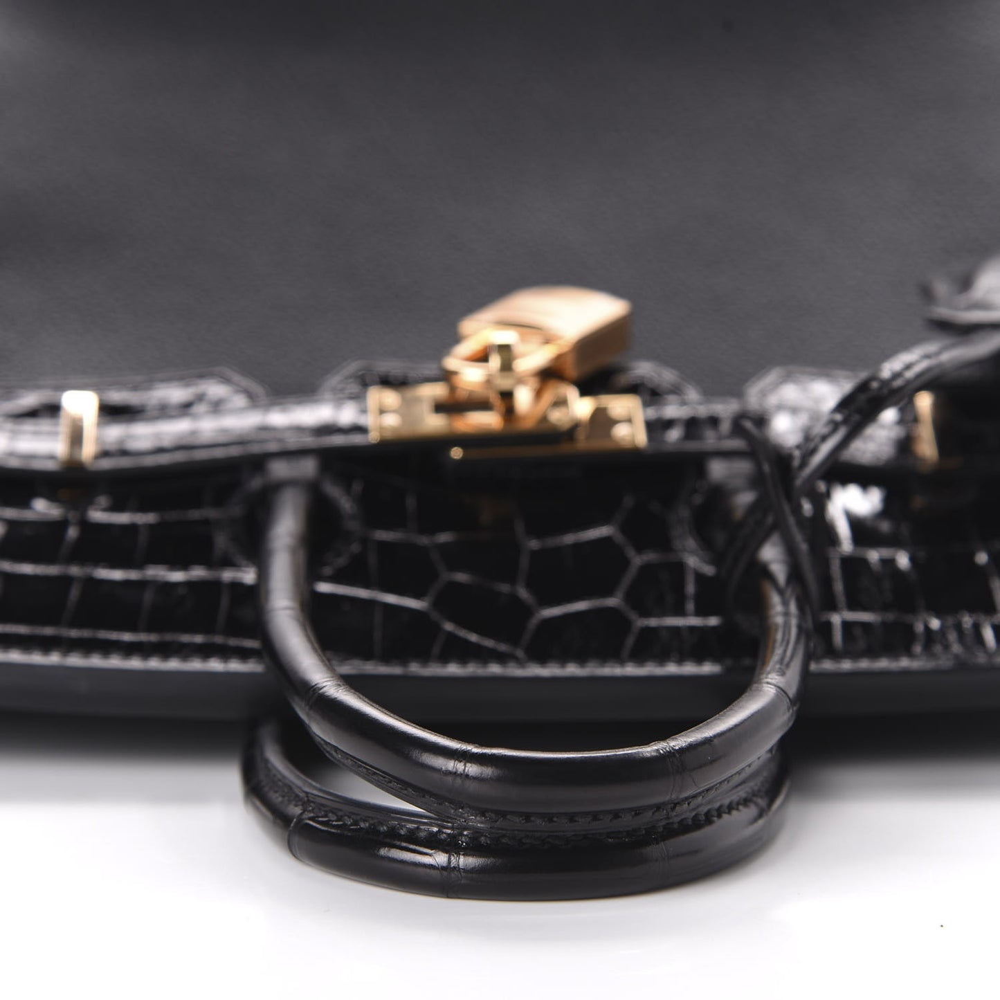Taurillon Novillo Shiny Niloticus Crocodile Birkin Touch 25 Black