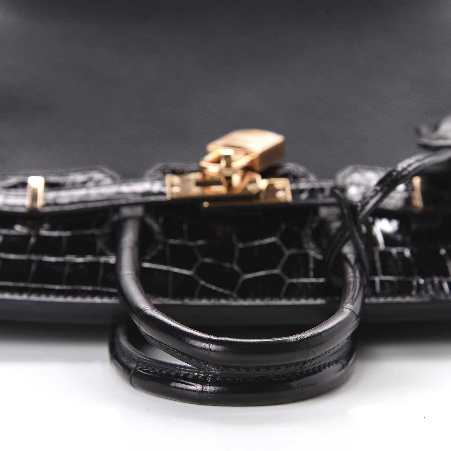 Hermes Taurillon Novillo Shiny Niloticus Crocodile Birkin Touch 25 Black 12 of 37
