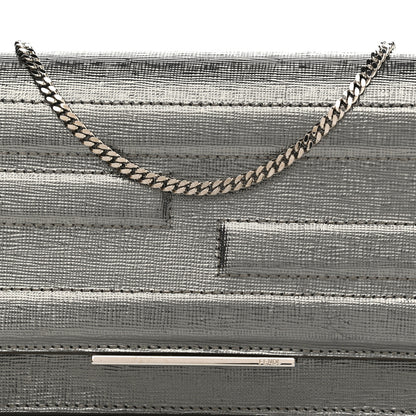 Fendi Vitello Mirror Elite Tube Wallet on Chain Graphite 8 of 12