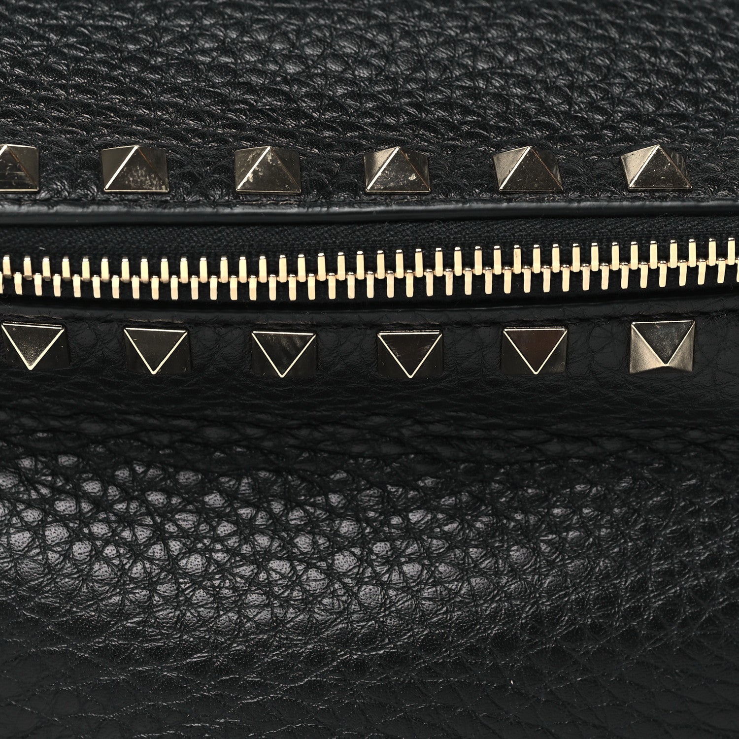 Valentino Garavani Grainy Calfskin Rockstud Belt Bag Black 7 of 9