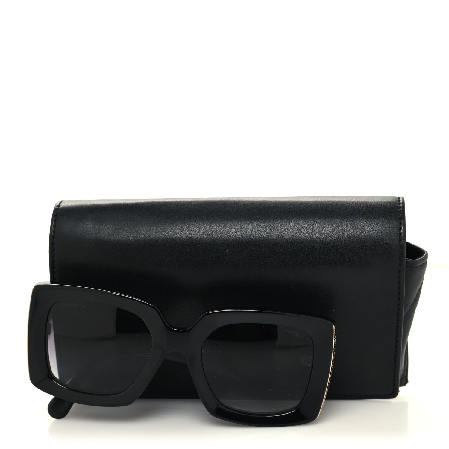 Chanel Acetate Rectangle Sunglasses 5435 Black 8 of 8