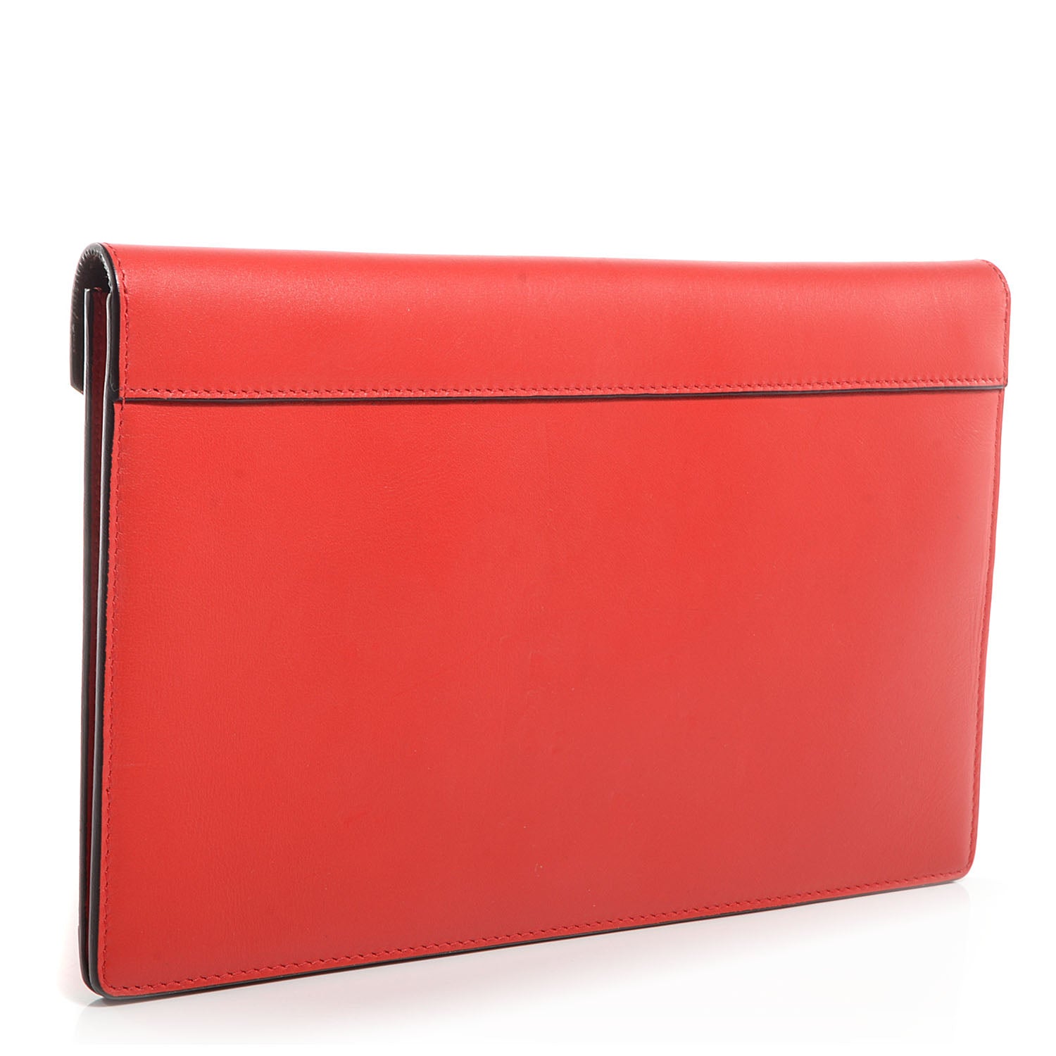 Celine Leather Suede Diamond Clutch Red 3 of 8