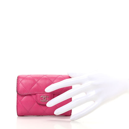 Chanel Caviar Quilted Compact Flap Wallet Pink 2 of 11