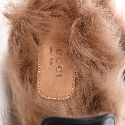 Gucci Calfskin Lambswool Tiger Embroidered Womens Princetown Slippers 36.5 Black 7 of 8