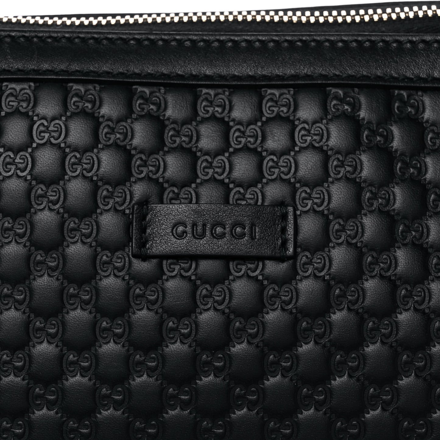 Soft Microguccissima Small Zippered Satchel Black