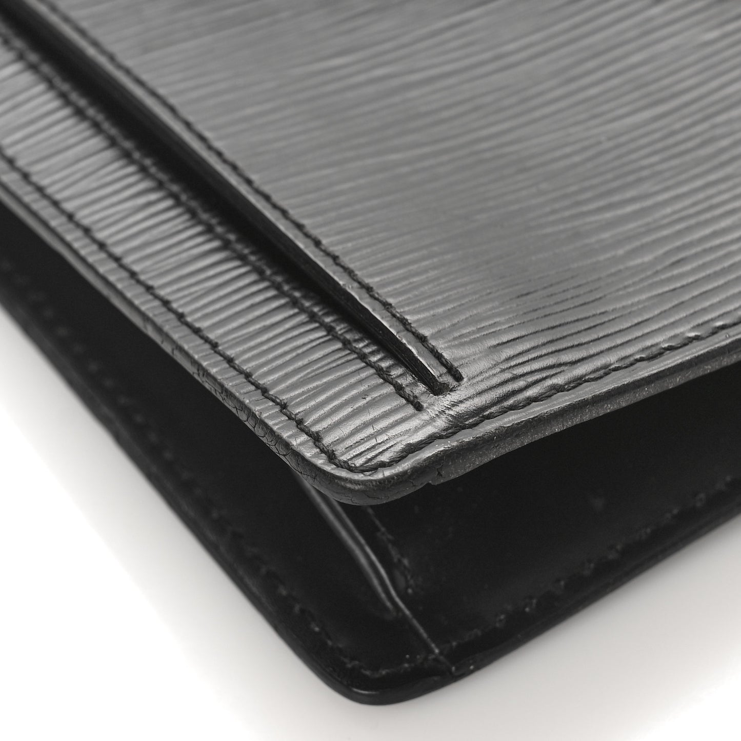 Epi Pochette Sellier Dragonne Clutch Black