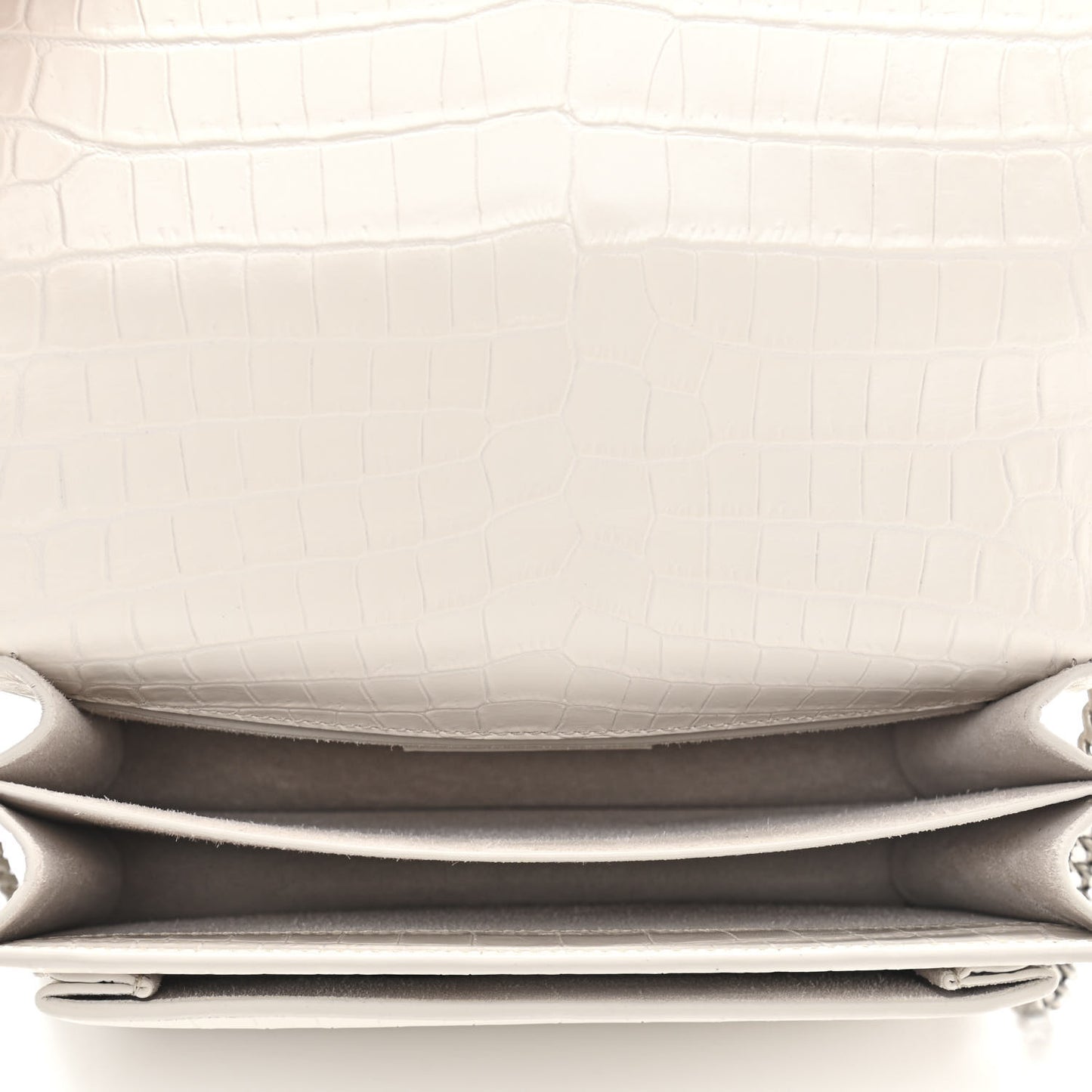 Calfskin Crocodile Embossed Medium Monogram Sunset Blanc Vintage