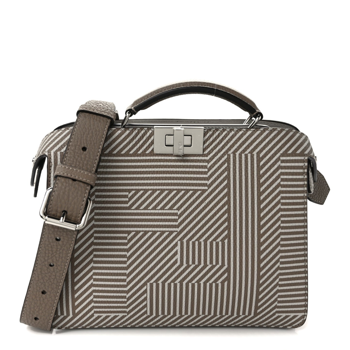 Cuoio Romano Striped Macro FF Bicolor Mini Peekaboo I SEE U Satchel Ghianda
