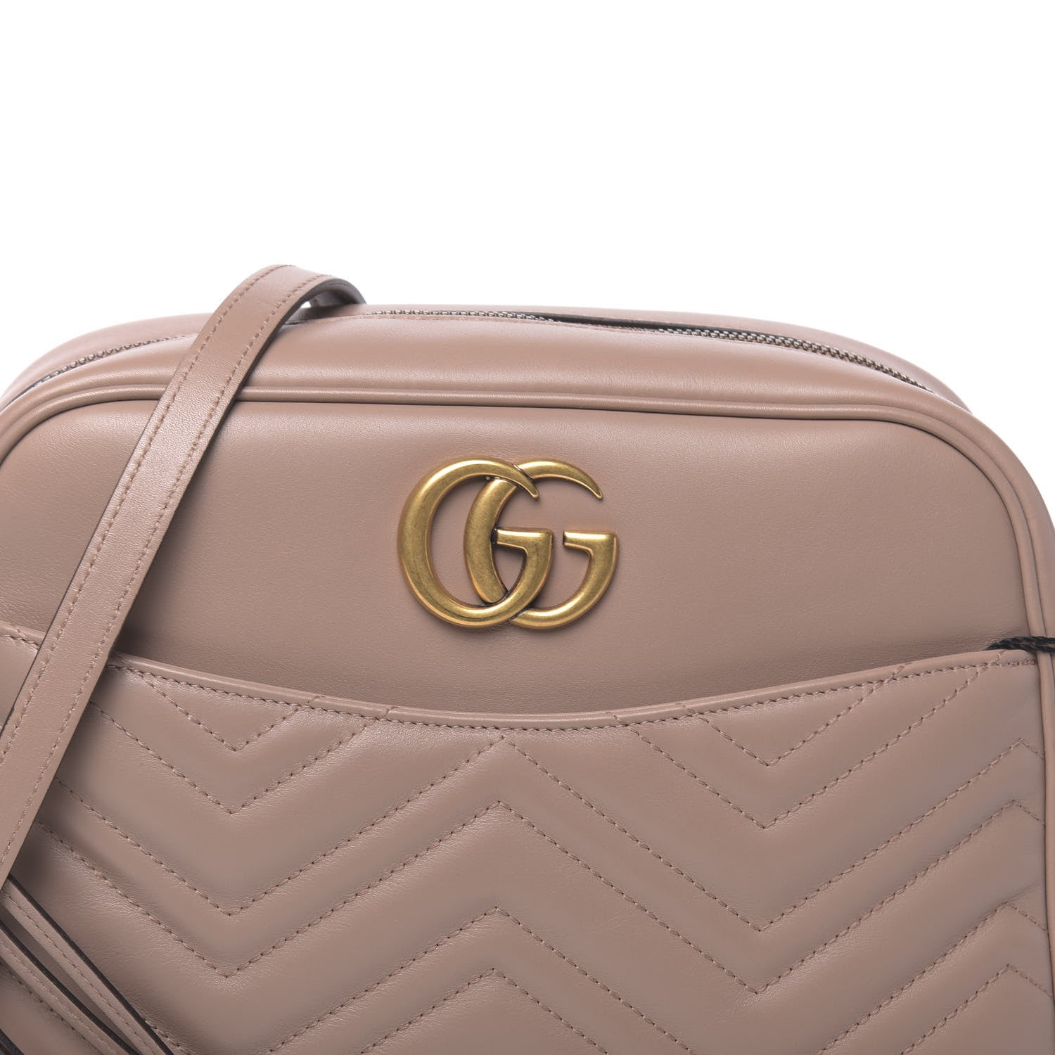 Gucci Calfskin Matelasse Medium GG Marmont Chain Shoulder Bag Porcelain Rose 8 of 10