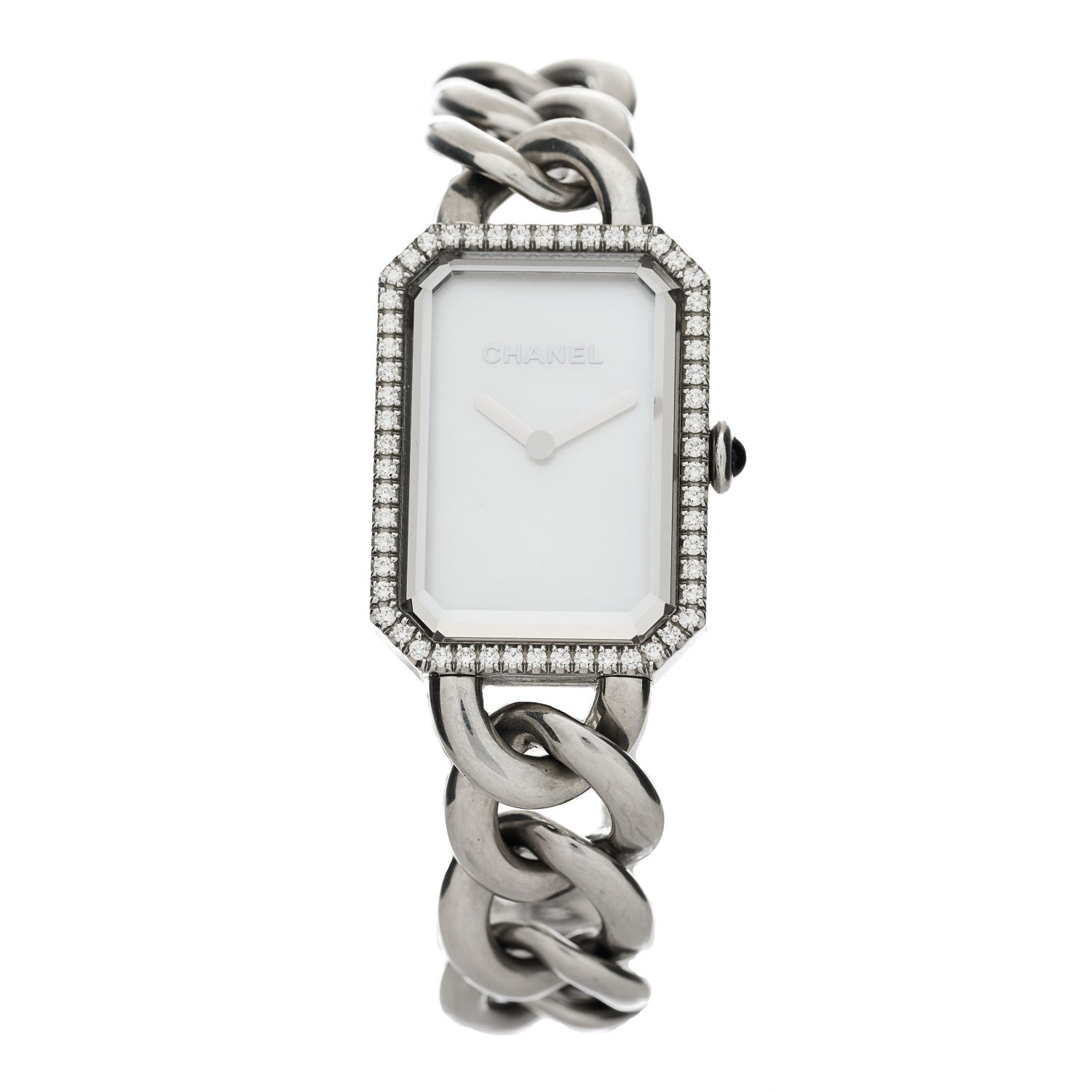 Chanel Stainless Steel Diamond Bezel Mother of Pearl 20mm Chain Premiere Quartz Watch 1 of 4