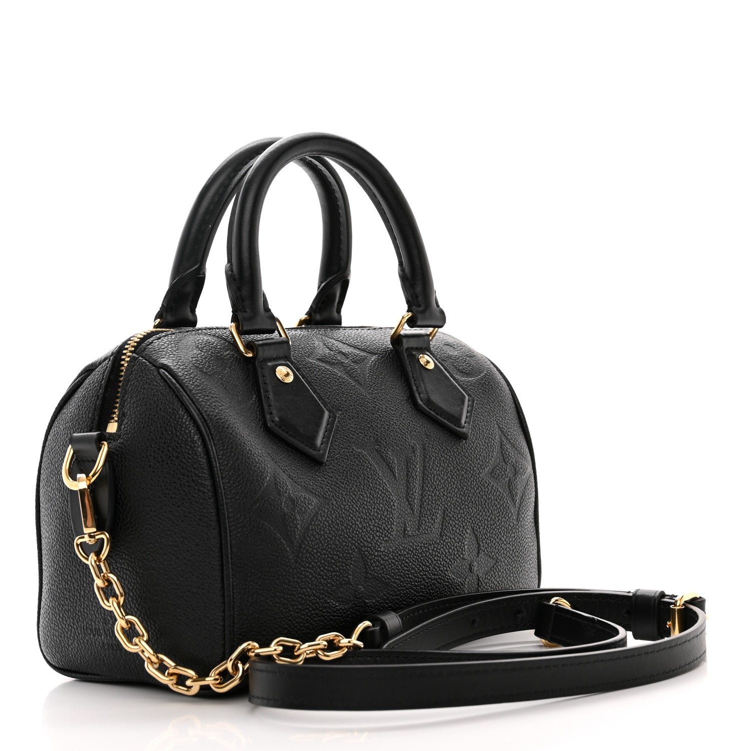 Louis Vuitton Empreinte Monogram Giant Speedy Bandouliere 20 Black 3 of 10