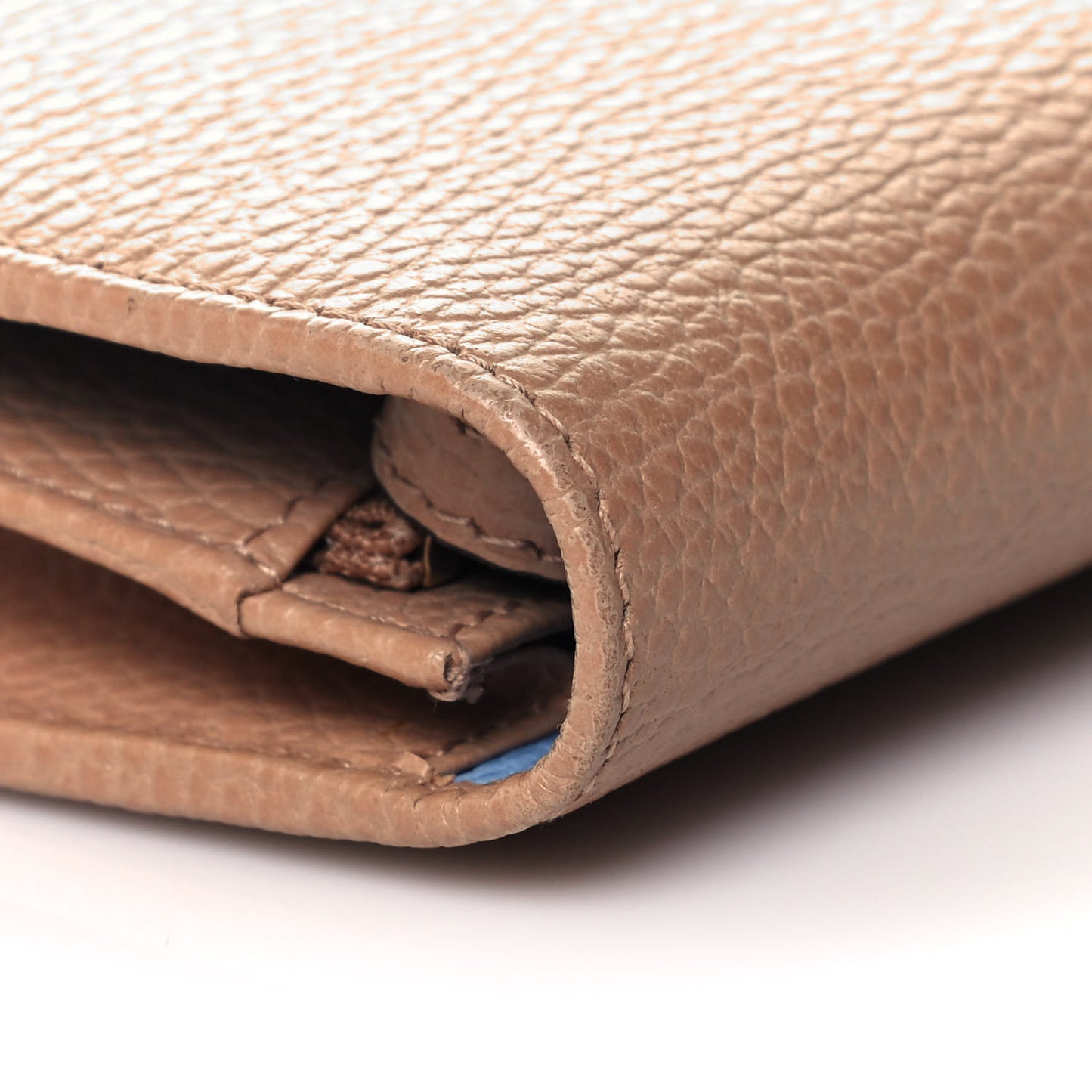 Dollar Calfskin Mini Swing Wallet Bag Camelia Mineral Blue