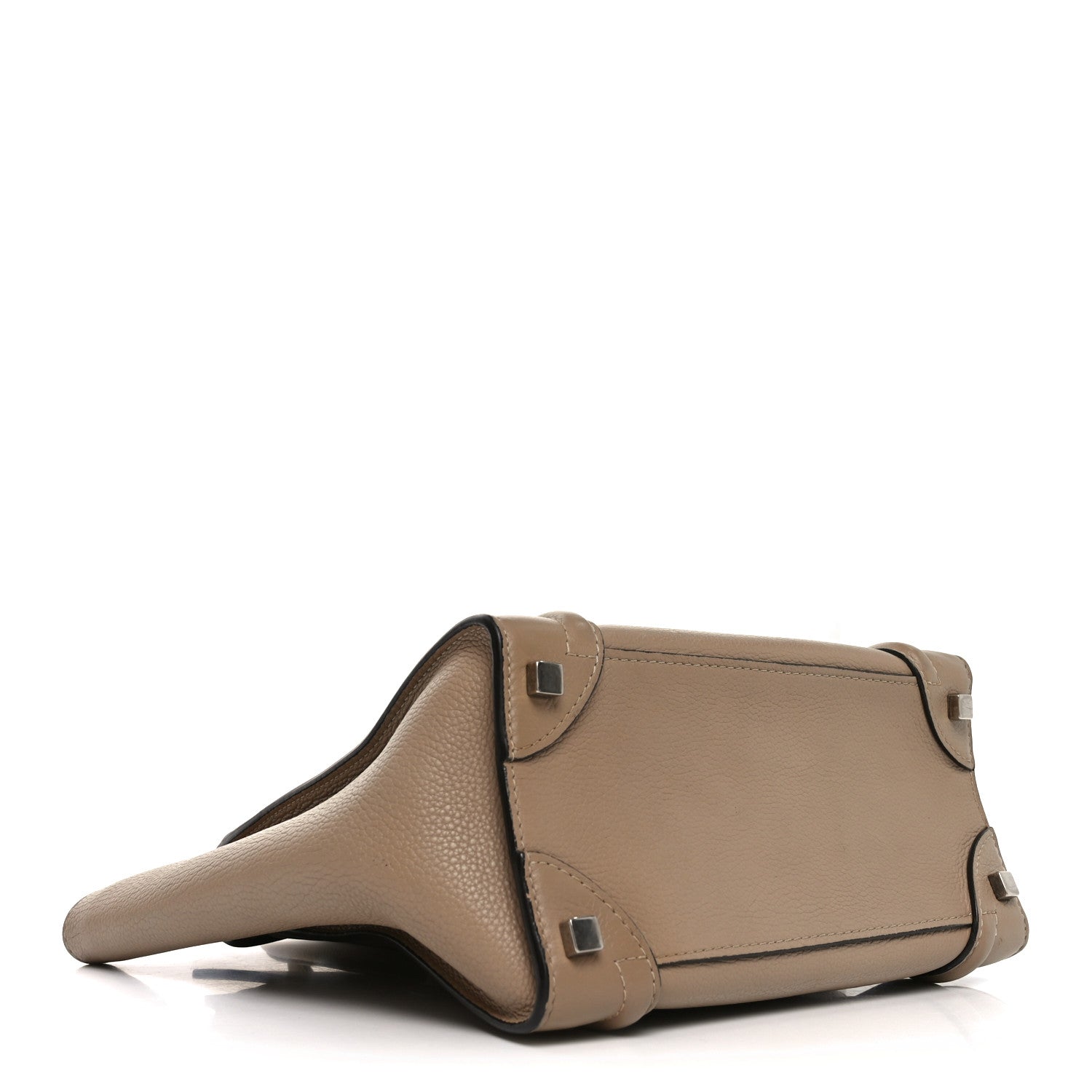 Celine Drummed Calfskin Micro Luggage Dune 4 of 9