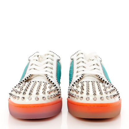 Christian Louboutin Patent Calfskin Mesh Suede Seavaste Flat Sneakers 44 Multicolor 3 of 11