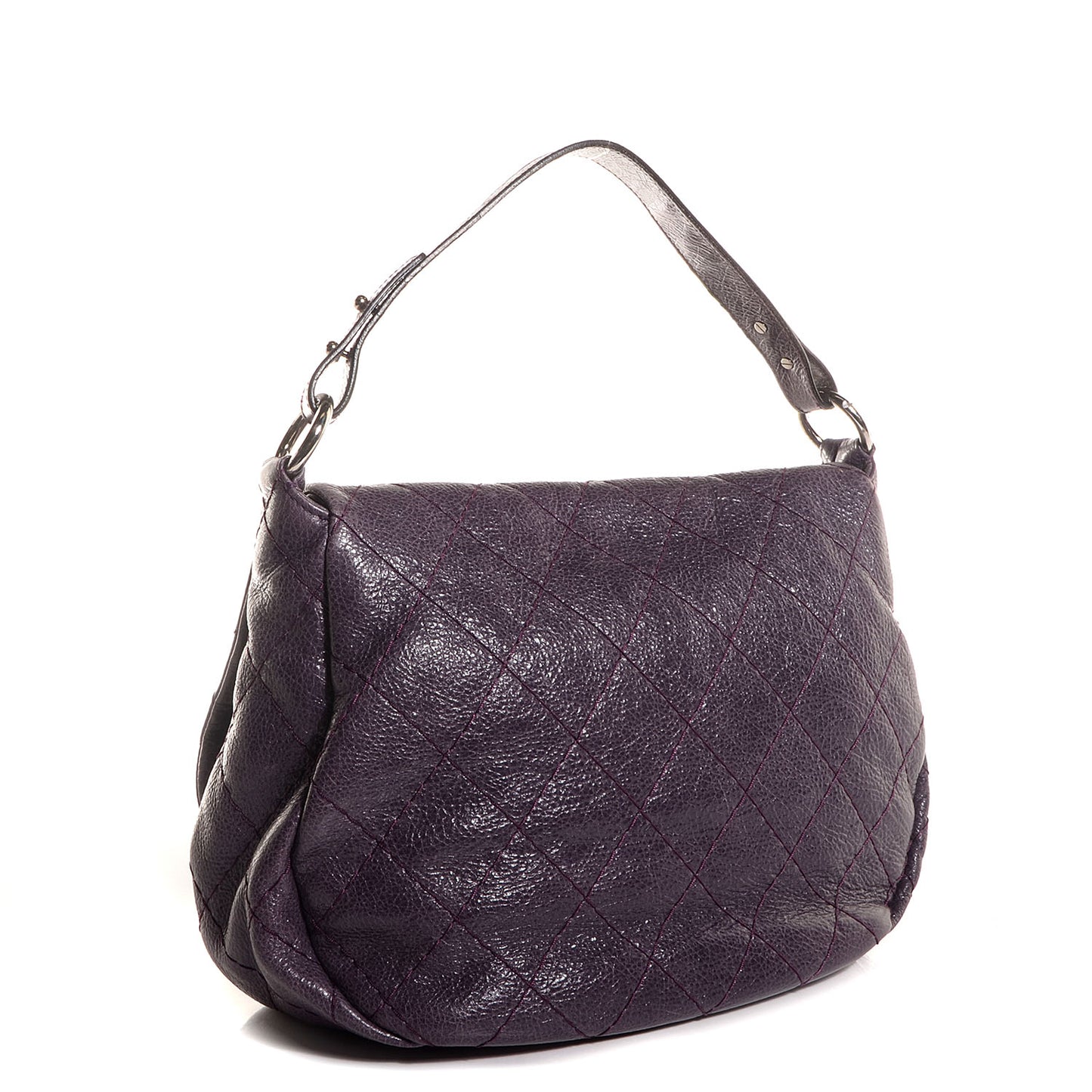 Glazed Calfskin On The Road XL Flap Dark Purple