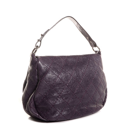Chanel Glazed Calfskin On The Road XL Flap Dark Purple 3 of 9