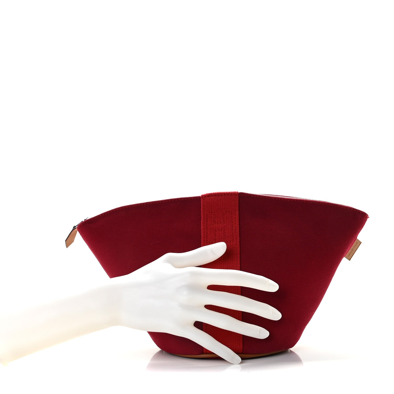 Hermes Cotton Twill Mini Palmyre Bag MM Rouge Vif Prune 2 of 9